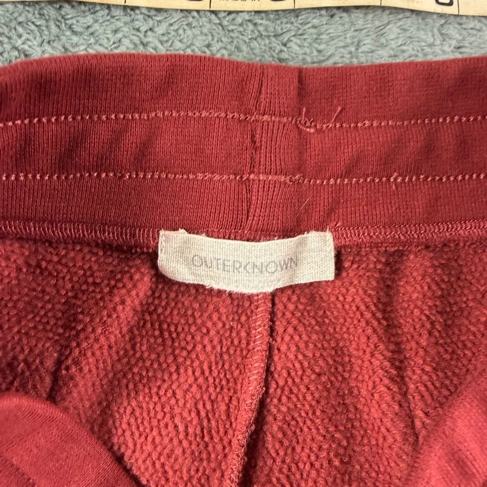 Outerknown Hightide Terry Cloth Shorts Kids M Burgundy Red Organic Cotton Blend